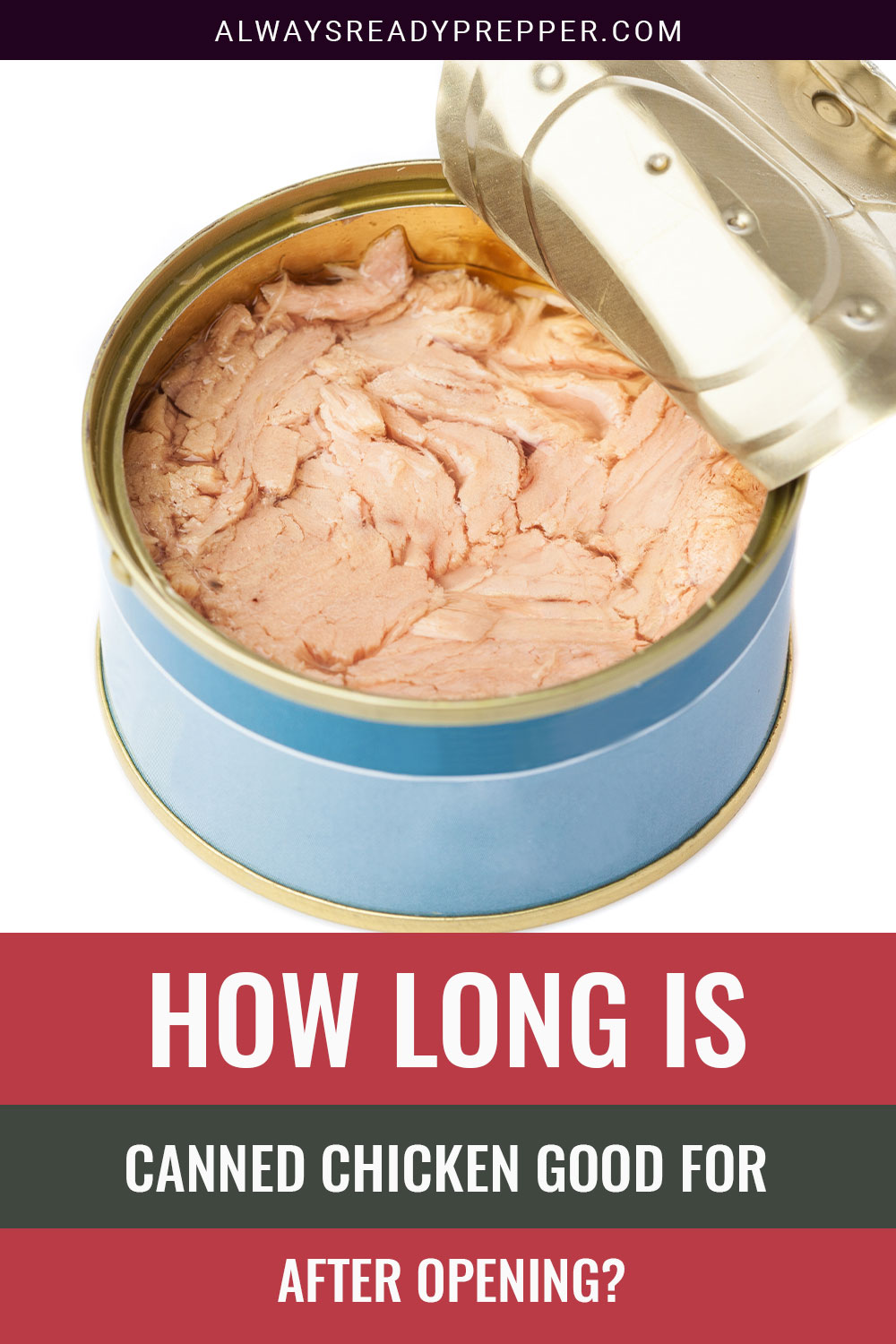 An opened can of chicken on a white surface - How Long is Canned Chicken Good For After Opening?
