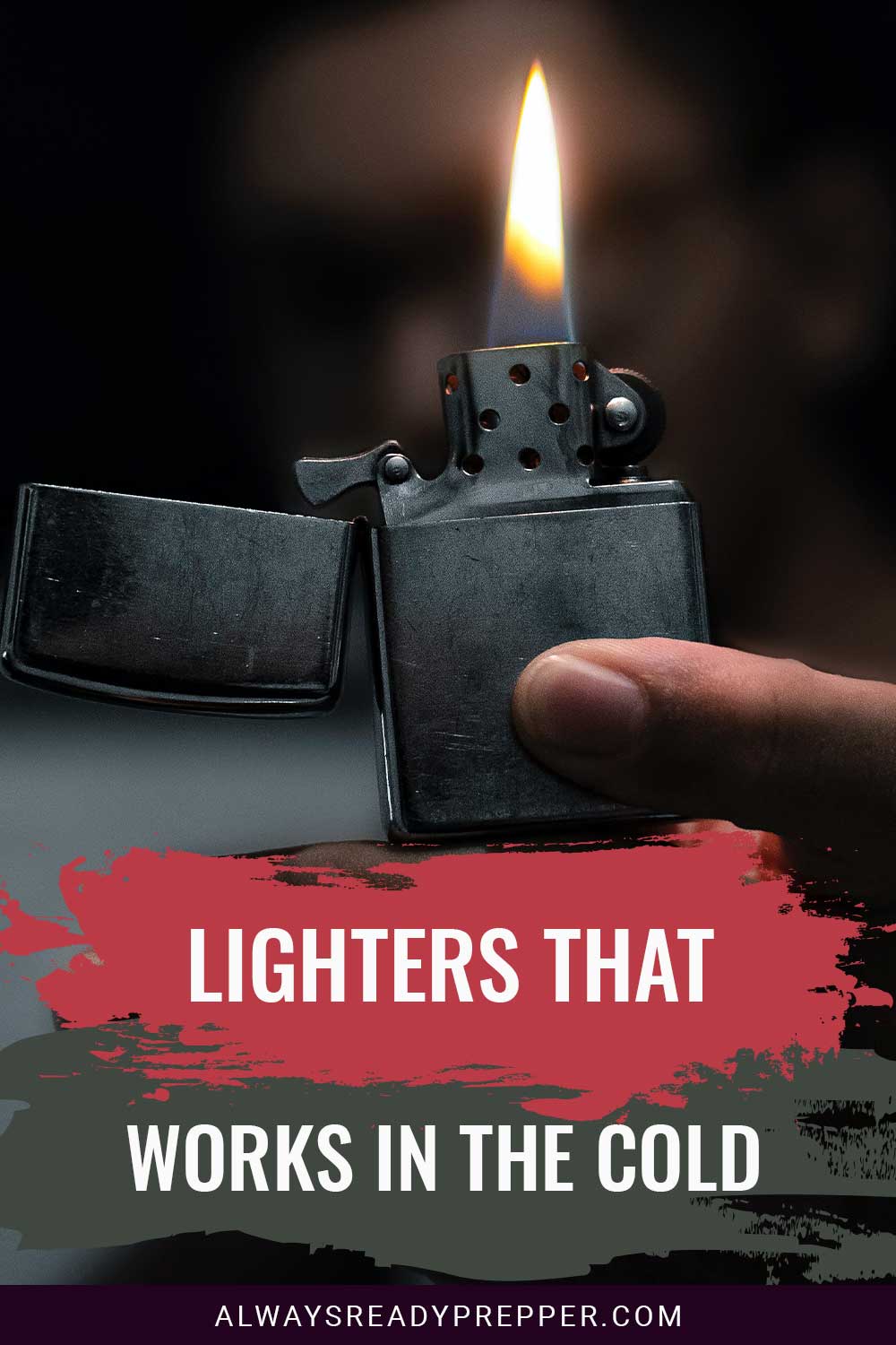 A lighter lit and held by fingers - Lighters That Works In The Cold.