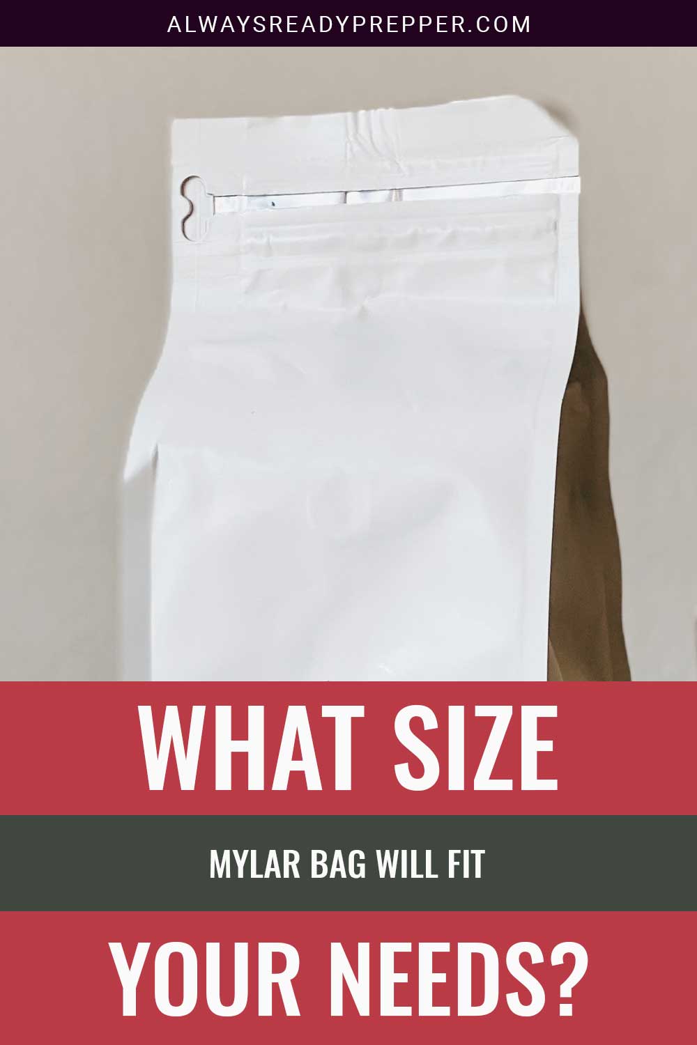A white Mylar bag - What Size Will Fit Your Needs?