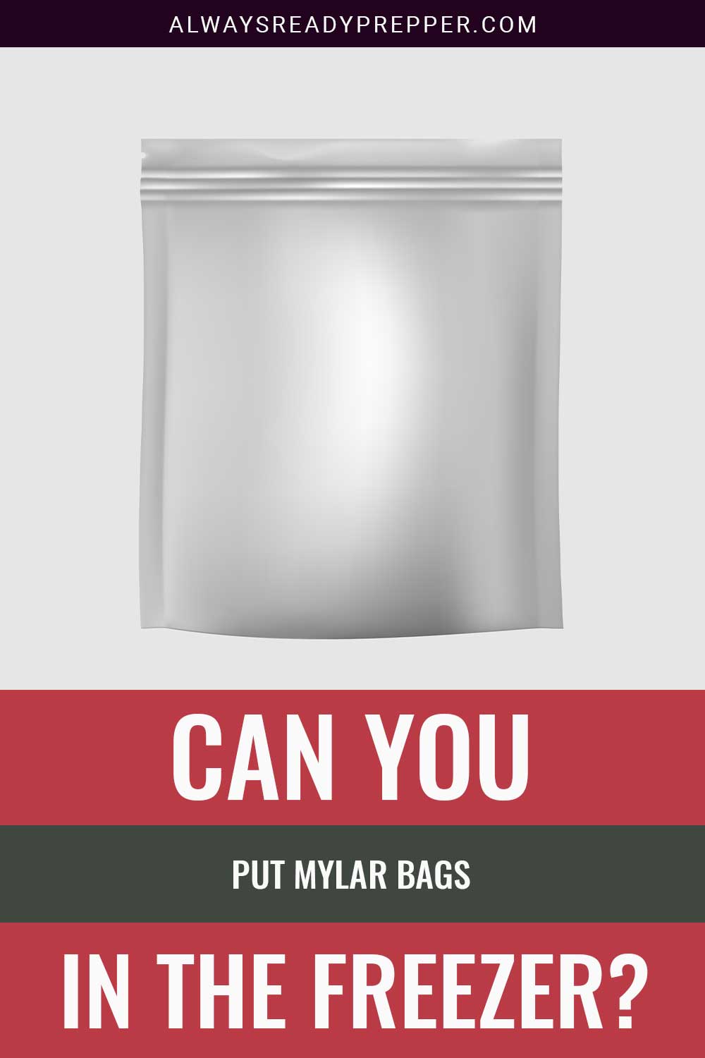 A metallic silver color mylar bag - can you put it in the freezer?