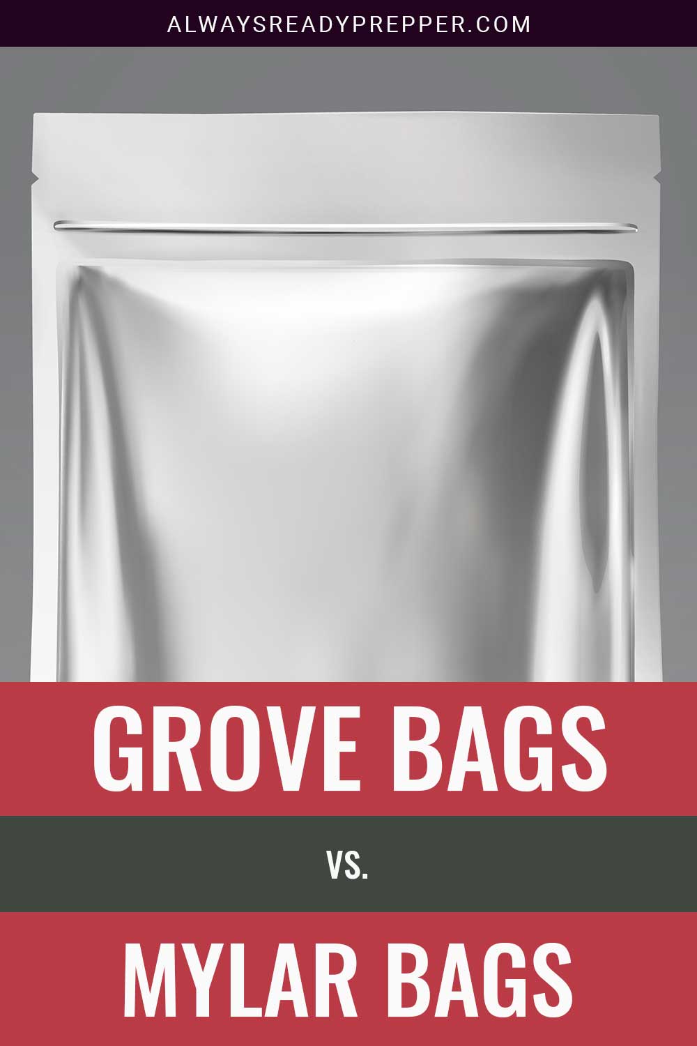 A silver color mylar bag - Grove Bags vs. Mylar Bags.