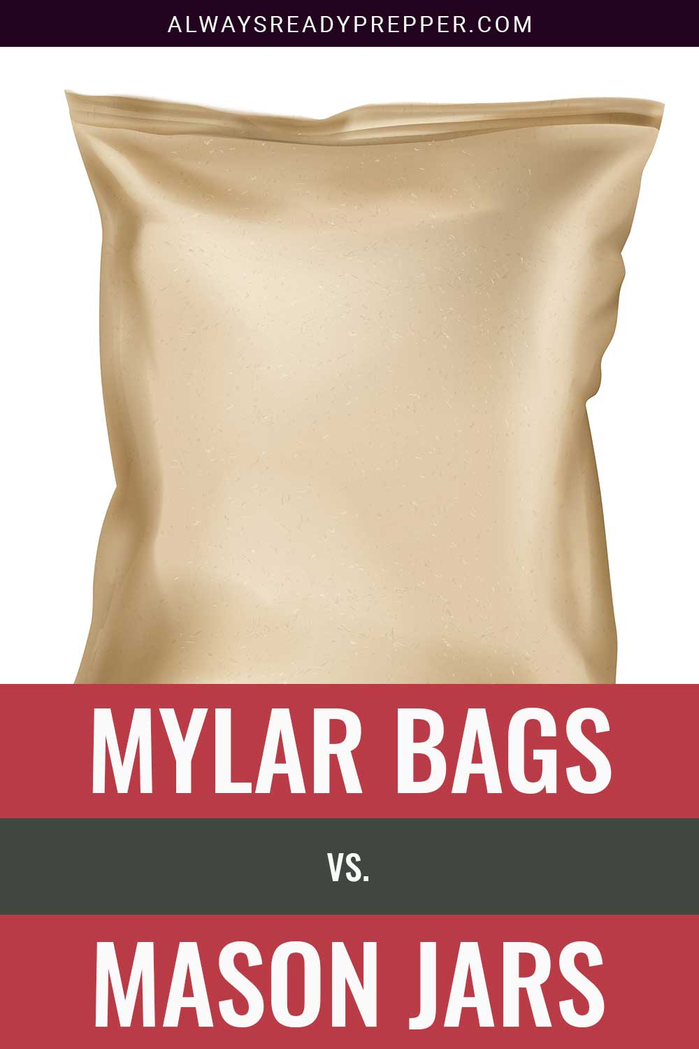 A golden brown mylar bag - Mylar Bags vs. Mason Jars.